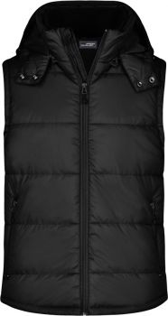 James & Nicholson | Pánská prošívaná vesta s kapucí black S