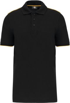 Kariban | Pánské pracovní piqué polo "Day-to-Day" black/yellow XL