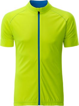 James & Nicholson | Pánský cyklistický dres s celopropínacím zipem bright yellow/bright blu