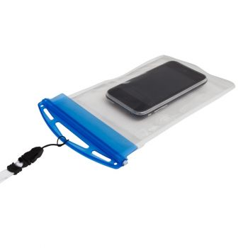 CRYSTAL vodotěsný obal na telefon,  transparentní/modrá