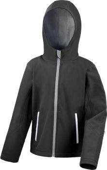 Result | Dětská 3-vrstvá softshellová bunda s kapucí black/grey M