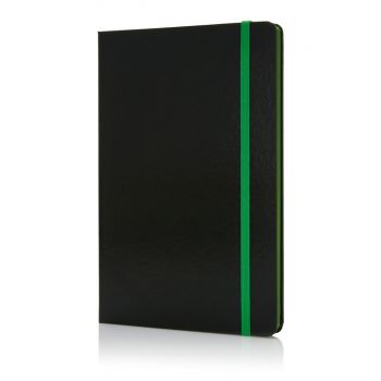 Zápisník A5 s farebnými okrajmi zelená, čierna
