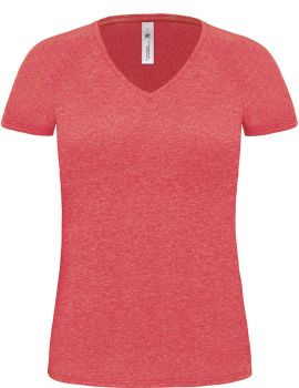 B&C | Dámské tričko Medium Fit s V výstřihem deluxe red S