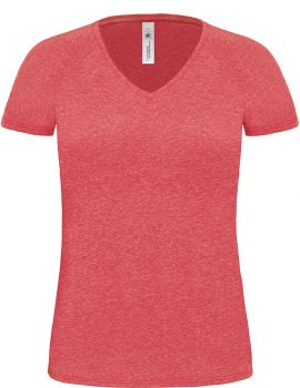 B&C | Dámské tričko Medium Fit s V výstřihem deluxe red S