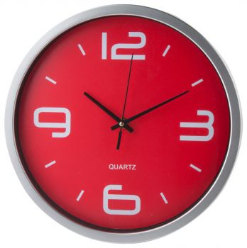 Cronos wall clock red , silver