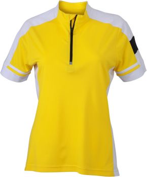 James & Nicholson | Dámské cyklistické tričko s 1/2 zipem sun yellow S