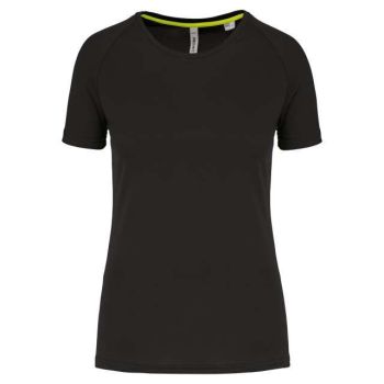 LADIES' RECYCLED ROUND NECK SPORTS T-SHIRT Black M