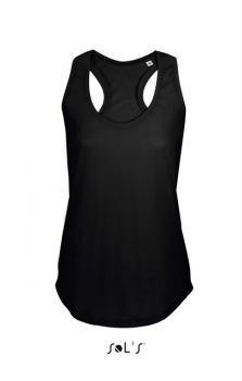 SOL'S MOKA - WOMEN’S RACER BACK TANK TOP Deep Black S