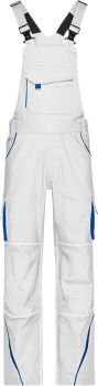 James & Nicholson | Pracovní kalhoty s laclem - Color white/royal (62)