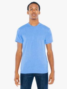 UNISEX POLY-COTTON SHORT SLEEVE T-SHIRT Heather Lake Blue S