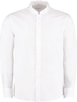 Kustom Kit | Popelínová košile s dl. rukávem a mao límcem white L