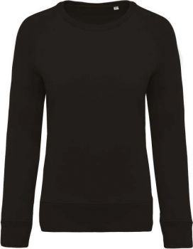 LADIES’ ORGANIC COTTON CREW NECK RAGLAN SLEEVE SWEATSHIRT Black M