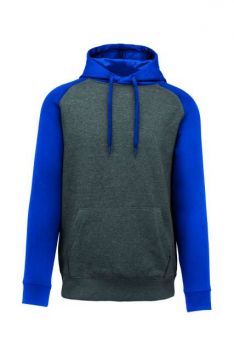 ADULT TWO-TONE HOODED SWEATSHIRT Grey Heather/Sporty Royal Blue L