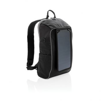 Outdoorový batoh so solárnym panelom čierna, sivá