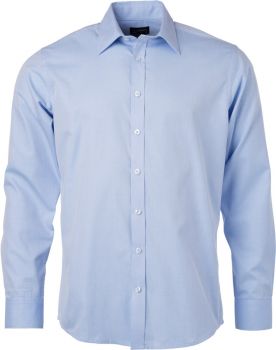 James & Nicholson | Košile s dlouhým rukávem, vzor rybí kost light blue M