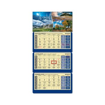 Plánovací kalendár LUXUS 3M modrý 2023