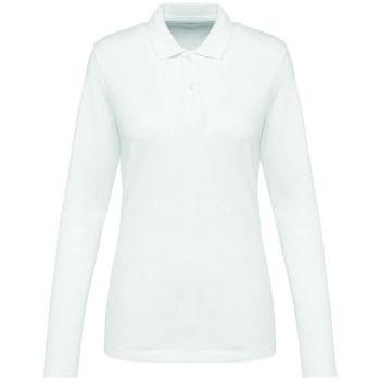 LADIES' LONG-SLEEVED SUPIMA® POLO SHIRT White S