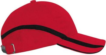TEAM - 6 PANEL TWO-TONE CAP Red/Black U