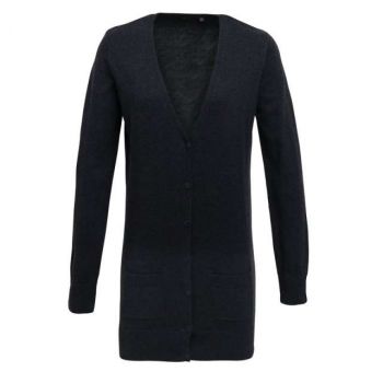 WOMEN'S LONG LENGTH KNITTED CARDIGAN Charcoal M