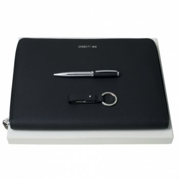 Set Hamilton Black (ballpoint pen, conference folder A4 & usb stick)