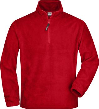 James & Nicholson | Fleecový svetr s 1/4 zipem red M