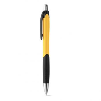 CARIBE. Guľôčkové pero s protišmykovou rukoväťou z ABS Žltá