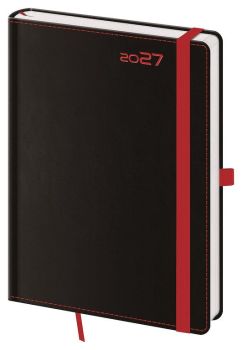 Denný diár A5 Black Red s pútkom