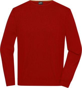 James & Nicholson | Pánský svetr s kulatým výstřihem red XXL