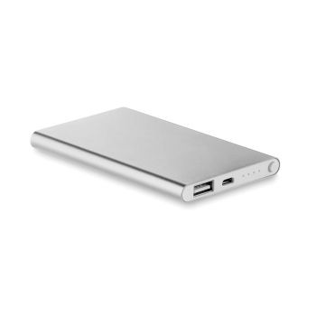 POWERFLAT Hliníková power banka 4000 Mah matt silver