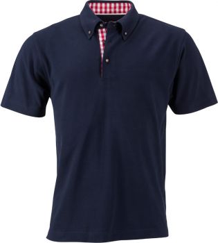 James & Nicholson | Pánské piqué polo v tradičním krojovém vzhledu navy/red white XL