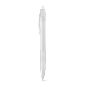 SLIM BK. Guľôčkové pero s protišmykovou rukoväťou Biela