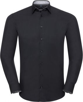 Russell | Elastická košile "Ultimate" s dlouhým rukávem black/oxford grey/convoy grey XXL