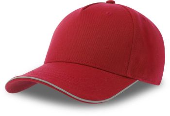 Atlantis | 5 panelová baseballová kšiltovka red onesize
