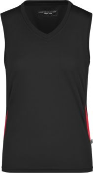 James & Nicholson | Dámské běžecké tričko bez rukávů black/red S