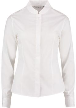 Kustom Kit | Popelínová halenka s dlouhým rukávem white 10_S