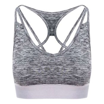 GIRLIE CROSS BACK CROP TOP Grey Melange XL