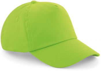 Beechfield | Dětská 5 panelová kšiltovka lime green onesize