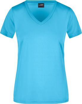 James & Nicholson | Dámské sportovní tričko s výstřihem do V turquoise 3XL