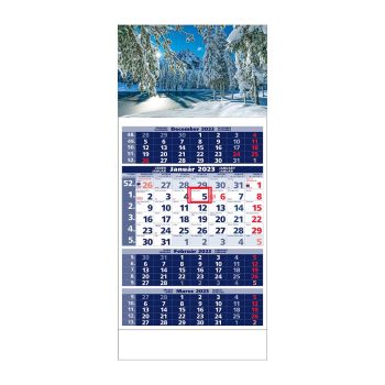 Plánovací kalendár ŠTANDARD 4M modrý 2023  Obrázok B
