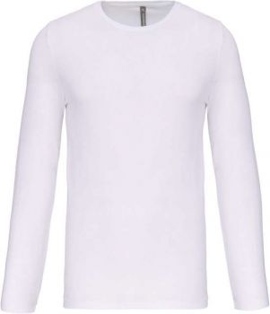 MEN'S LONG-SLEEVED CREW NECK T-SHIRT White L