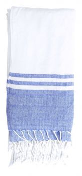 Minerva beach towel blue , white