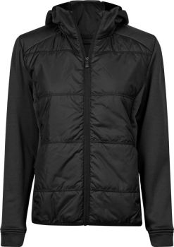 Tee Jays | Dámská hybridní strečová bunda s kapucí black/black M