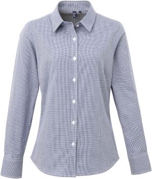 Premier | Halenka "Gingham" s dlouhým rukávem navy/white 3XL