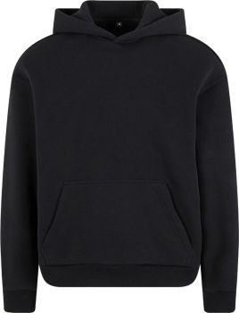 Build your Brand | Mikina s kapucí z těžké bavlny "Fluffy" black XXL