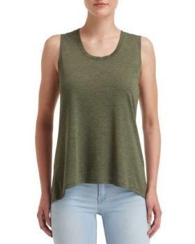WOMEN'S FREEDOM SLEEVELESS TEE Heather City Green S