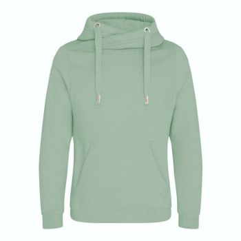 CROSS NECK HOODIE Dusty Green XL