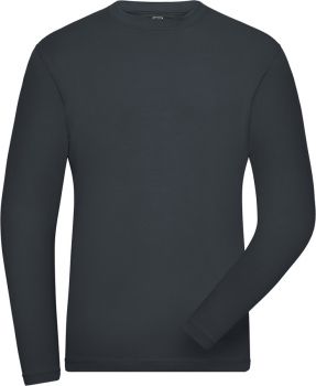 James & Nicholson | Pánské pracovní elast. tričko, dl. rukáv - Solid carbon L
