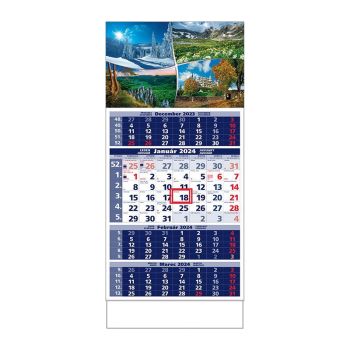 Plánovací kalendár ŠTANDARD 4M modrý 2024  Obrázok D
