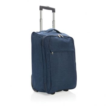 Dvojtónový skladný kufrík s kolieskami modrá