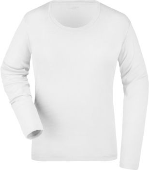 James & Nicholson | Dámské žebrované tričko s dlouhým rukávem white S